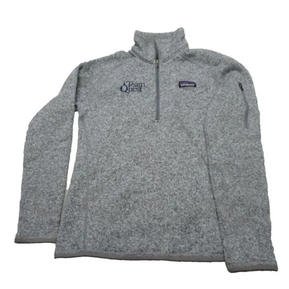 Patagonia Better Sweater Womens Small Gray Knitted Fleece 1/4 Zip‎ Pullover Logo
